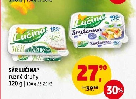 SÝR LUČINA různé druhy