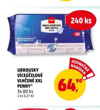 Ubrousky víceúčelové vlhčené XXL Penny