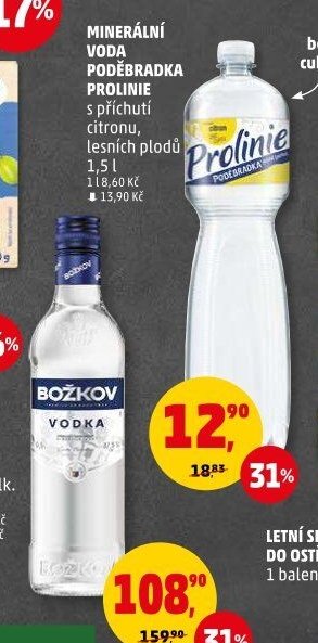 MINERÁLNÍ VODA PODĚBRADKA PROLINIE 1,5 l