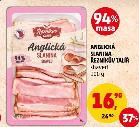 Anglická slanina shaved Řezníkův talíř