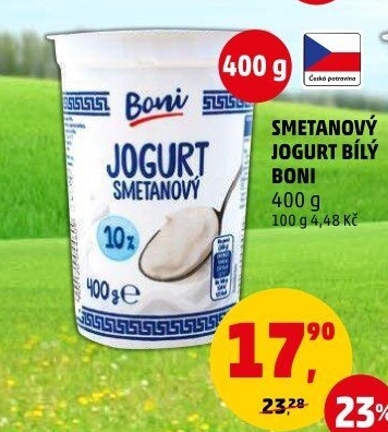 Bílý jogurt smetanový Boni