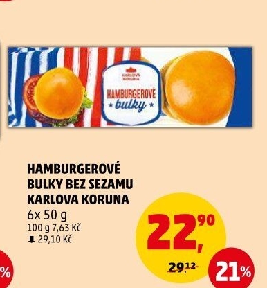 Bulky na hamburger Karlova Koruna
