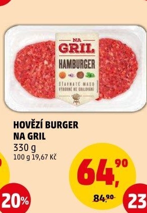 Hovězí burger Na gril Penny