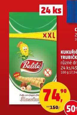 Kukuřičné trubičky bez lepku Balila