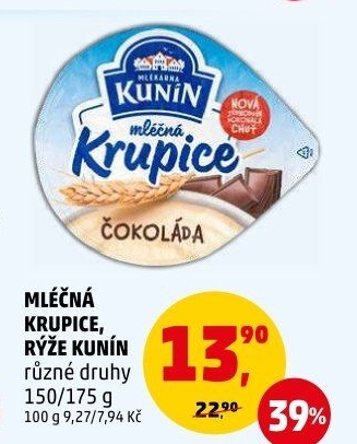 Mléčná krupice Mlékárna Kunín