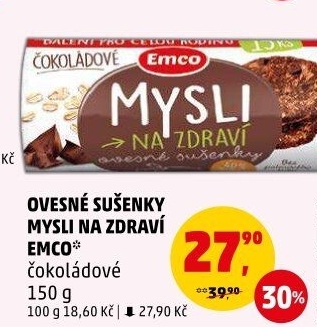 Ovesné sušenky Mysli na zdraví Emco