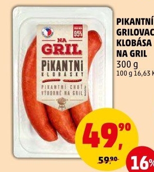 Pikantní klobása Na gril Penny
