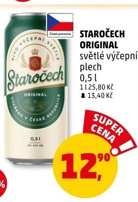 Pivo světlé výčepní Original Staročech