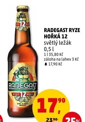 Pivo světlý ležák 12° Ryze hořká Radegast