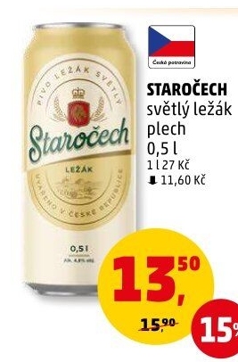 Pivo světlý ležák Staročech