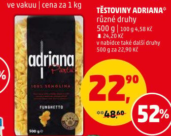 Těstoviny semolinové Adriana