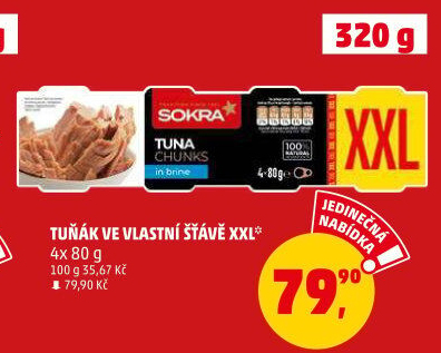 Tuňák ve vlastní šťávě Sokra