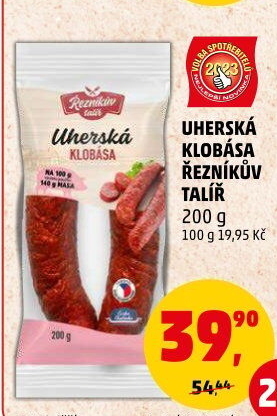 Uherská klobása Řezníkův talíř