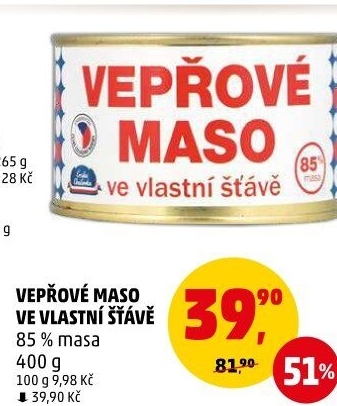 Vepřové maso ve vlastní šťávě
