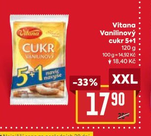Vitana Vanilinový cukr 5+1 120 g