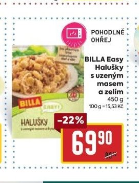BILLA Easy Halušky s uzeným masem a zelím