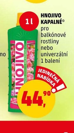 Hnojivo kapalné pro balkónové rostliny