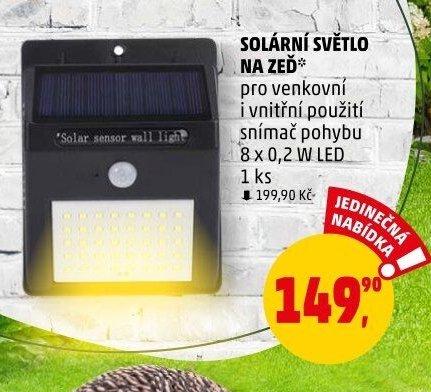 SOLÁRNÍ SVĚTLO NA ZEĎ