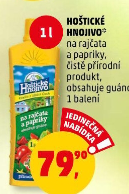 Hnojivo na rajčata a papriky tekuté Hoštické hnojivo