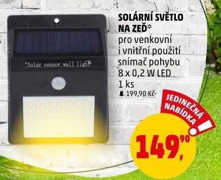 Nástěnné solární svítidlo