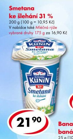 Kunín Smetana ke šlehání 31 %