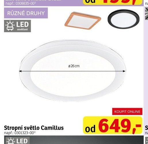 Stropní světlo Camillus - ASKO akcniletaky.com