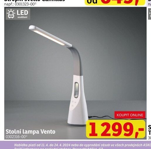 Stolní lampa Vento - ASKO akcniletaky.com