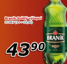 Pivo světlé výčepní 10° Braník