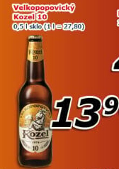 Pivo světlé výčepní 10°Velkopopovický Kozel