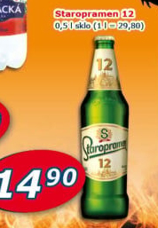 Pivo světlý ležák 12° Staropramen
