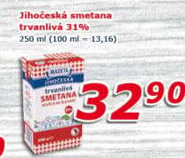 Smetana ke šlehání trvanlivá Jihočeská Madeta 31%