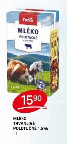 MLÉKO TRVANLIVÉ POLOTUČNÉ 1,5%