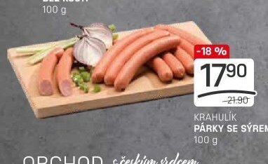 KRAHULÍK PÁRKY SE SÝREM 100 g