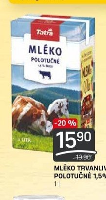 MLÉKO TRVANLIVÉ POLOTUČNÉ 1,5%