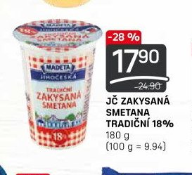 JČ ZAKYSANÁ SMETANA TRADIČNÍ 18%