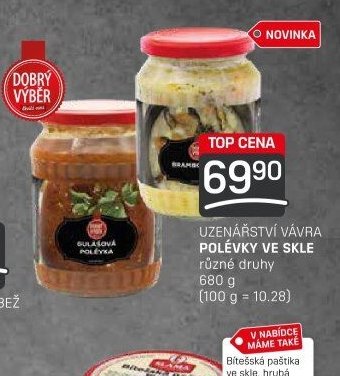 Uzenářství Vávra polévky ve skle