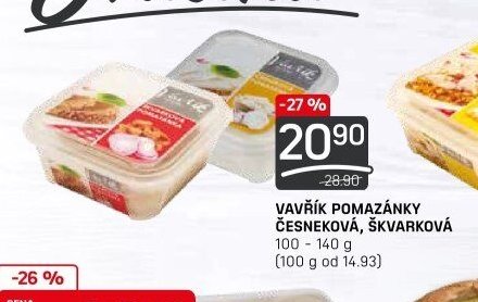 Vavřík pomazánky česneková, škvarková