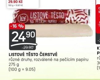 Listové těsto čerstvé