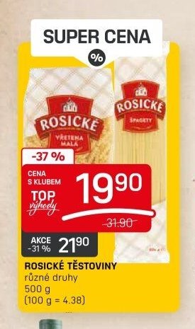 ROSICKÉ TĚSTOVINY