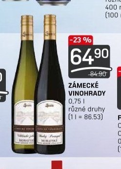 ZÁMECKÉ VINOHRADY různé druhy