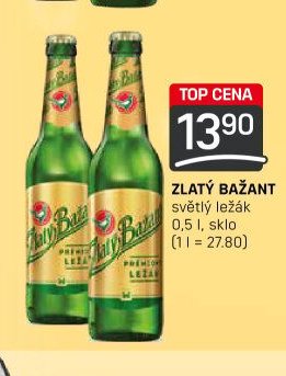 ZLATÝ BAŽANT světlý ležák 0,5 l, sklo