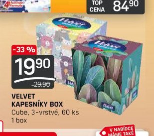 VELVET KAPESNÍKY BOX Cube, 3-vrstvé, 60 ks