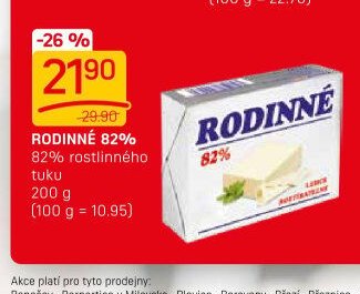 Rodinné 82% rostlinný tuk