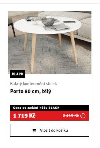 Kulatý konferenční stolek Porto 80 cm, bílý - ASKO akcniletaky.com