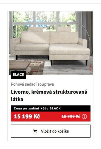 Rohová sedací souprava Livorno, krémová strukturovaná látka - ASKO akcniletaky.com