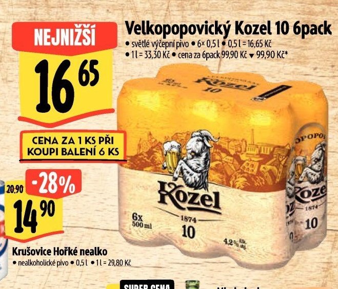 Velkopopovický Kozel 10 6pack
