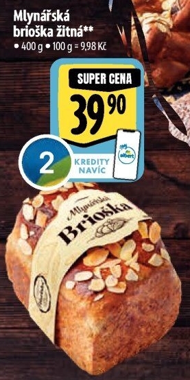 Brioška Mlynářská žitná Albert