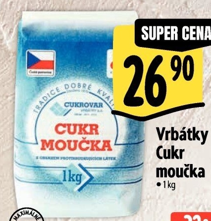 Cukr moučka Cukrovar Vrbátky