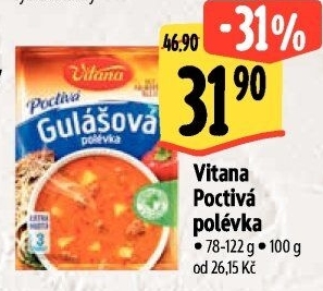 Instantní polévky Poctivá polévka Vitana