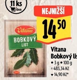 Koření Bobkový list celý Vitana